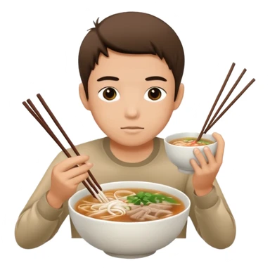 can you generate me a avatar of a male eating a bowl of pho? make it more anime sticker