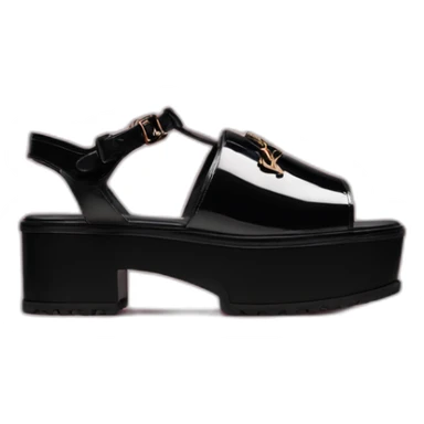 Ysl TRIBUTE PLATFORM SANDAL black PATENT LEATHER sticker
