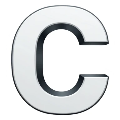 Minimal emoji of a bold capital letter “C” with a single diagonal slash cutting through it from top-left to bottom-right. Clean, flat design, high contrast, readable at small sizes, tech/startup style. Black background. sticker