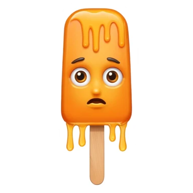 orange popsicle with eyes and hair sticker