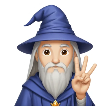 wizard making a stop hand sign sticker