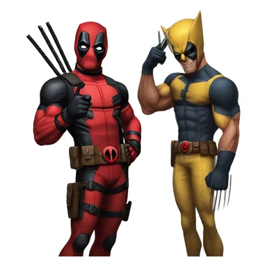Deadpool and wolverine, bad hand gesture sticker