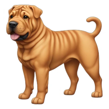 Red Shar-pei dog full body sticker