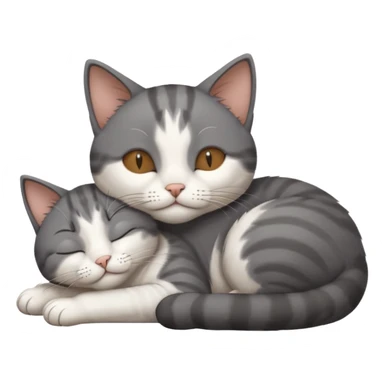 dark grey and white small cat with its eyes closed lying down leaning on its elbow with its paw curled under its head holding it up sticker