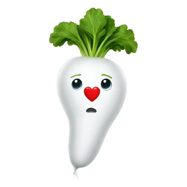 radish with a heart   sticker