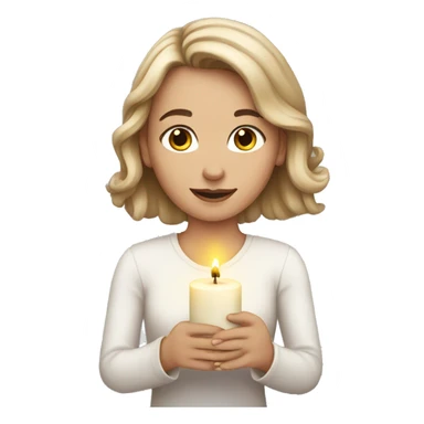 White Girl holding candle  sticker