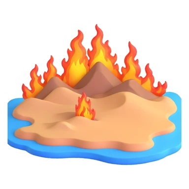 desert sand burning with fire and heat waves sticker