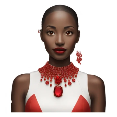 High jewellery red on white girl  sticker