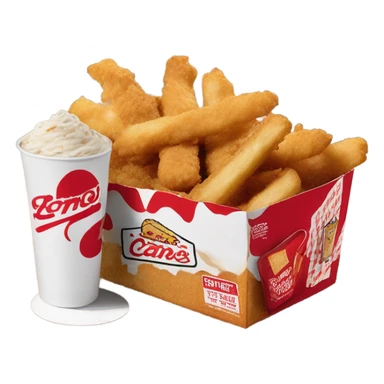 raising canes box combo with soda sticker