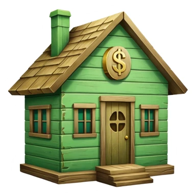 a house with a dollar sign in the middle sticker