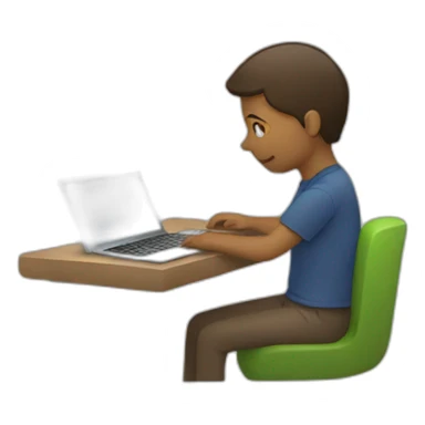 person working on a laptop sticker