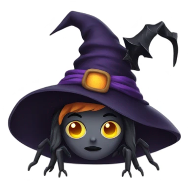 a spider dressed as a witch sticker