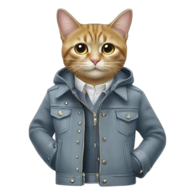 Un chat avec une veste Dior  sticker