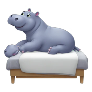 Hippo having a massage sticker