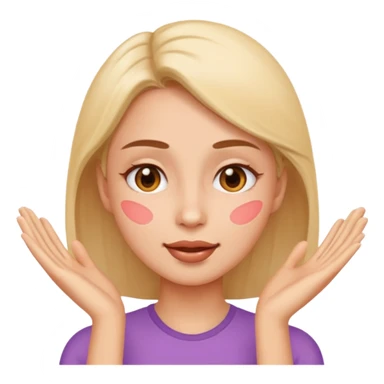 woman doing gentle facial exercises, emoji style, healthy skin, pastel background sticker