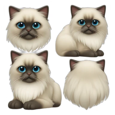 himalayan cat color blue cream sticker