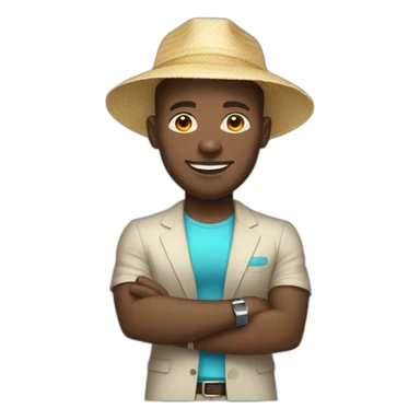 light skinned African business manager in beach wear sticker