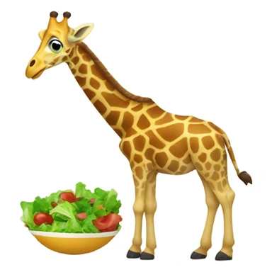 giraffe eating salad sticker