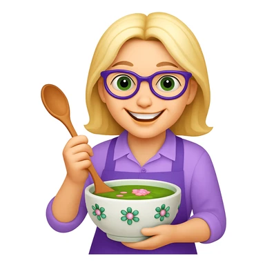 Make her smiling, keep all other features the same in emoji style sticker