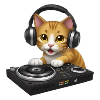 a cat djing sticker