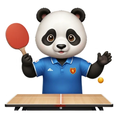 a cute panda wear Chinese team uniform play table tennis  sticker