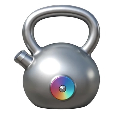 Silver kettle bell sticker