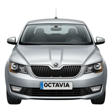 Stříbrné Auto škoda octavia sticker