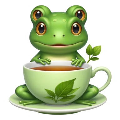 Frog sipping tea sticker