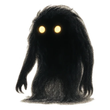 mysterious shadowy monster with glowing eyes sticker