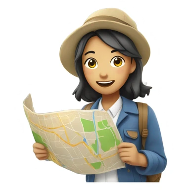 Asian girl loves travel to Italy sticker