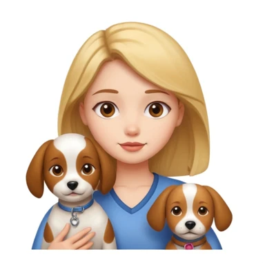 girl and dog posing cute sticker