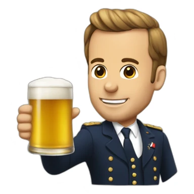 Macron qui boit la biere sticker