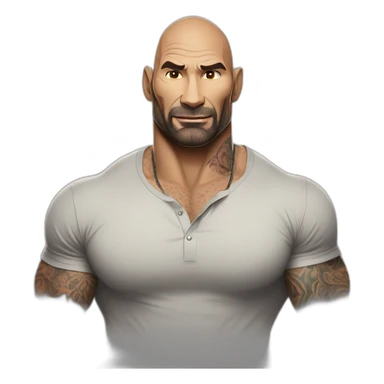 actor dave bautista cartoon wearing henley  sticker