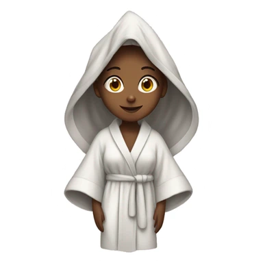 girl in robe after shower  sticker