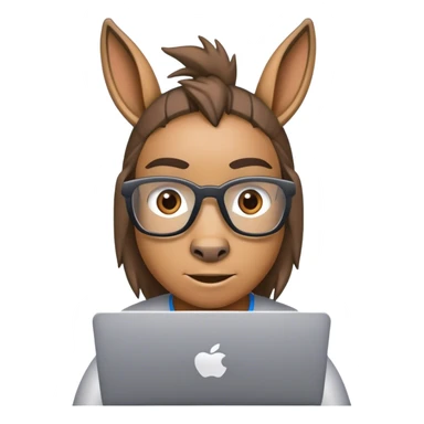 Donkey doing coding tech geek sticker