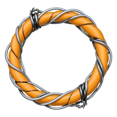 An HM made of black and silver barbwire sticker