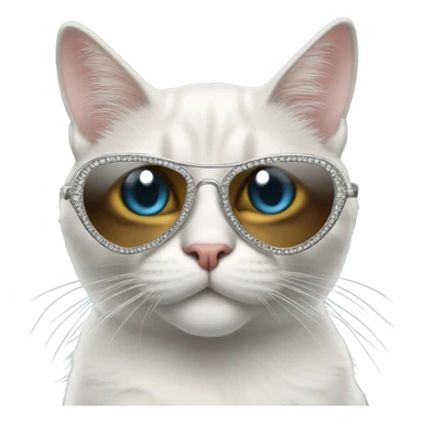 tomcat with diamond sunglass sticker