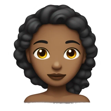 Girl with brown eyes, black light skin, hair a part side, sleeping sticker