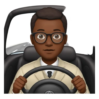 hombre negro con lentes conduciendo sticker