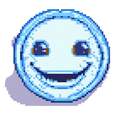 grinning face pixel art style sticker