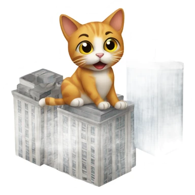 Cat eating buildings sticker