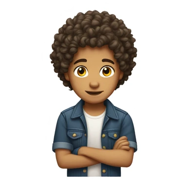 Hispanic boy with curly hair and light skin sticker