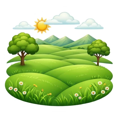 a simple and clear grassland scene emoji sticker