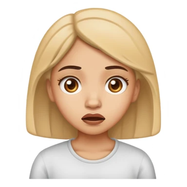 confused light skin girl sticker