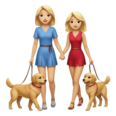 perro andando de la mano a dos patas con una rubia sticker