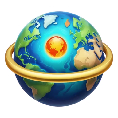 colorful planet with ring sticker