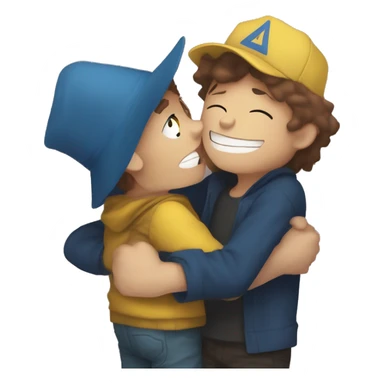 dipper pines hugging human bill cipher sticker