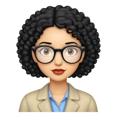 Curly black haired light skinned glasses girlfriend  sticker