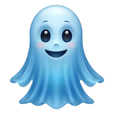 Blue ghost with cute smile sticker