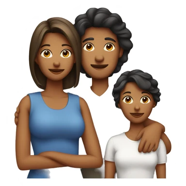 Family with dad, mom, and two daughters sticker